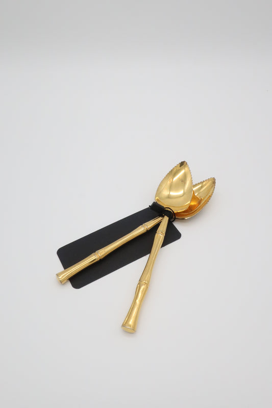 24k Gold Plated Bamboo Grapefruit Spoons
