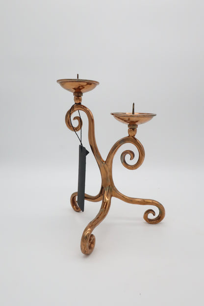 Ornate Copper Candlestick Holder