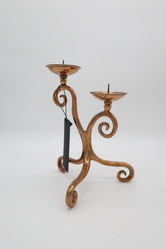 Ornate Copper Candlestick Holder
