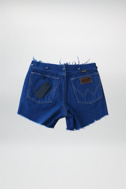 Distressed Blue Denim Wrangler Shorts