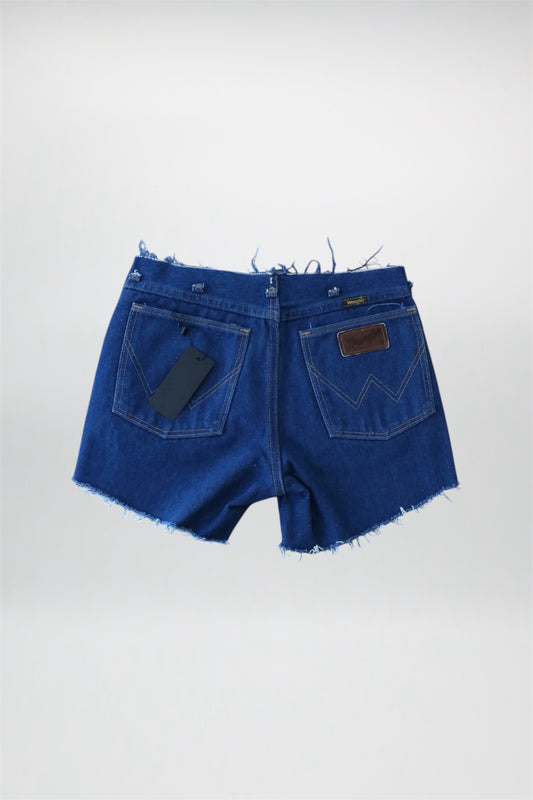 Distressed Blue Denim Wrangler Shorts