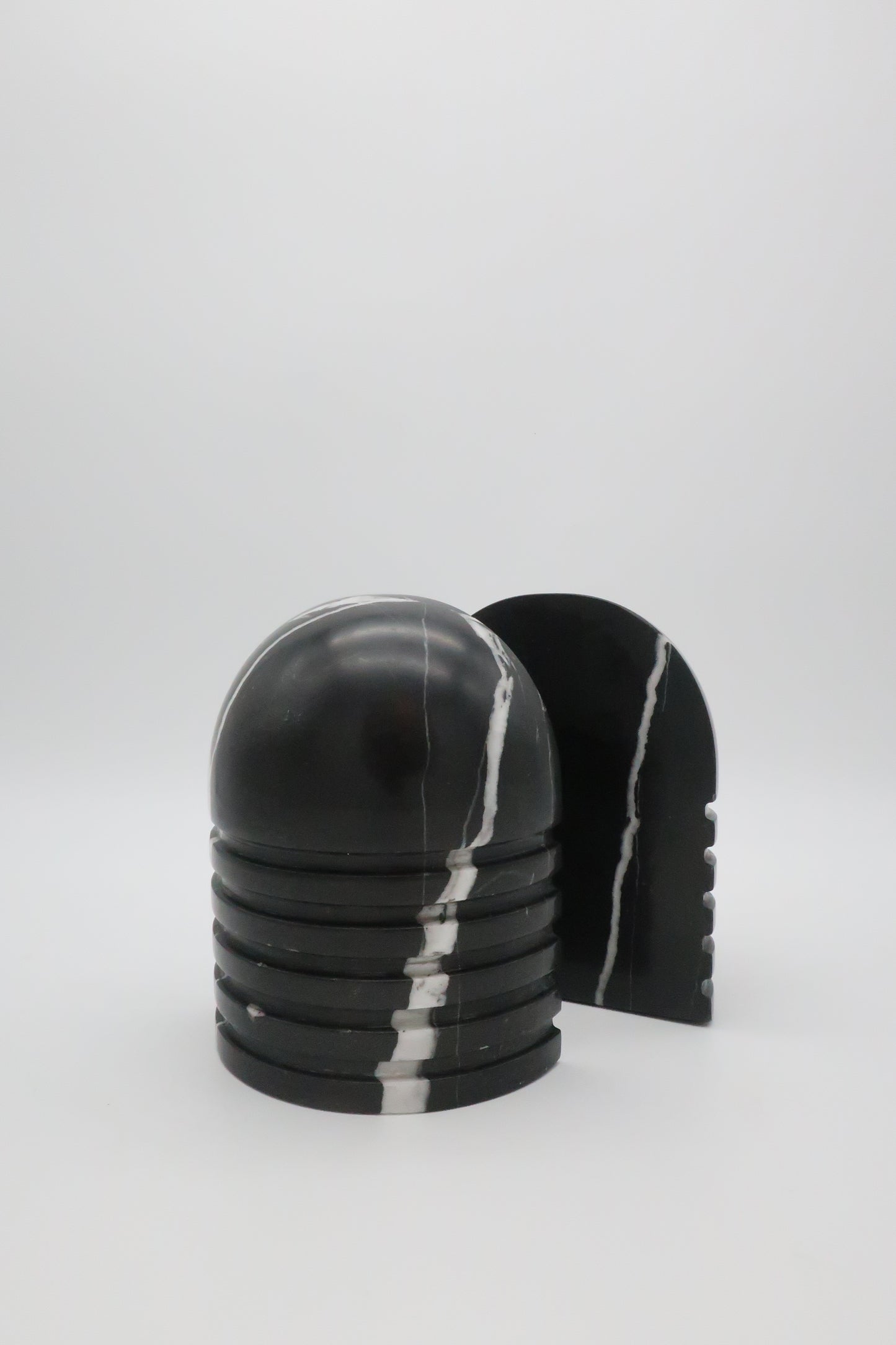 Postmodern Black & White Marble Bookends