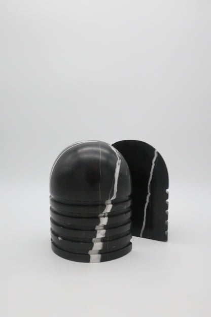 Postmodern Black & White Marble Bookends