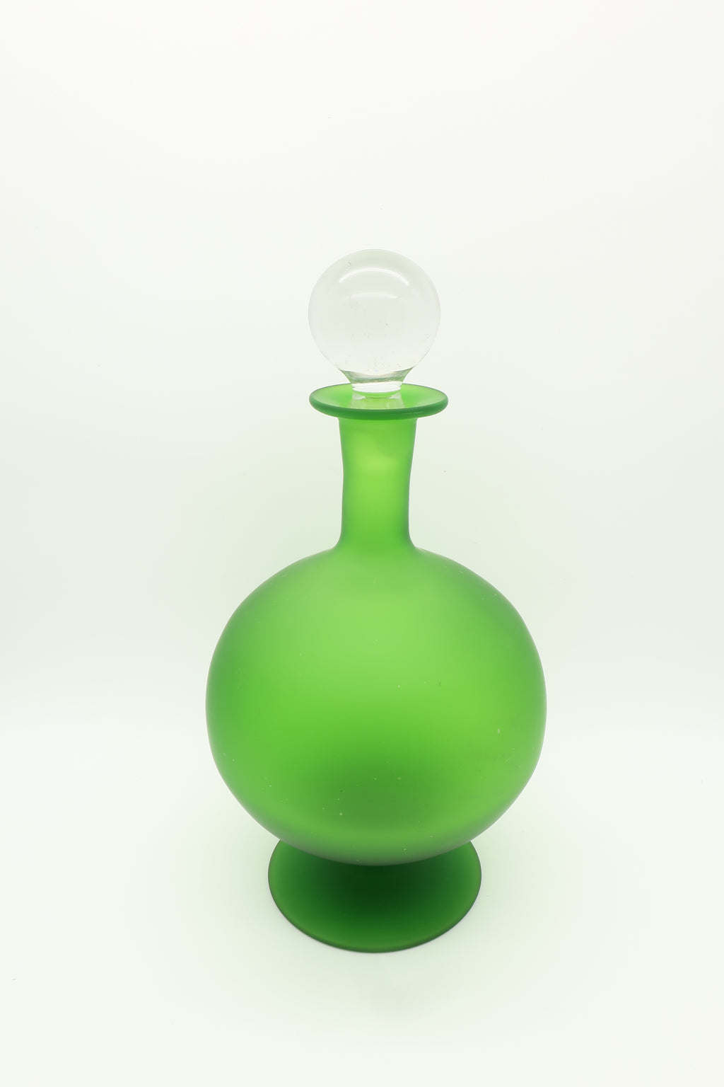 1970s Zodax Green Frosted Decanter
