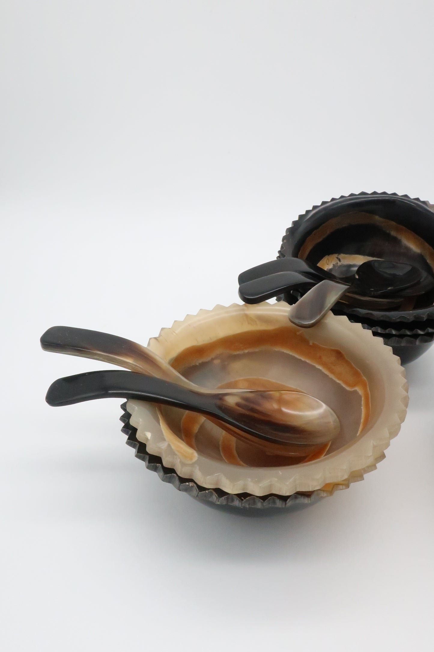 Buffalo Horn Bowl and Spoon Set