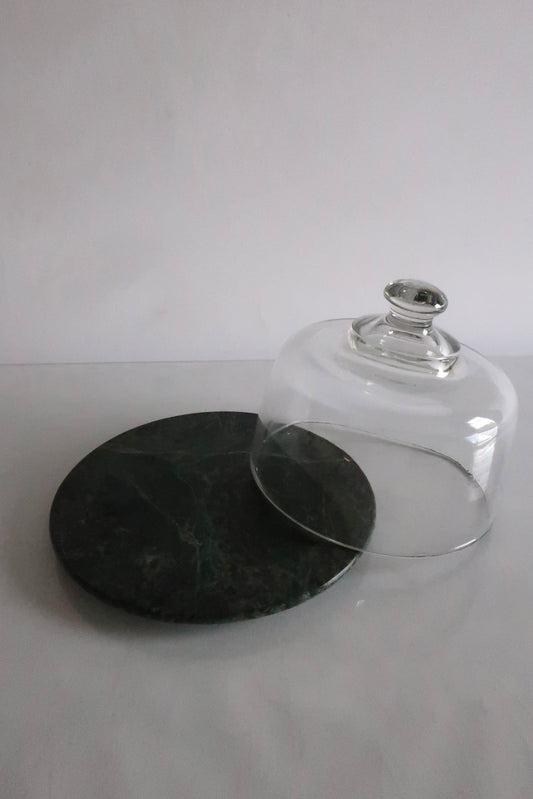 Green Marble & Glass Pastry Dome