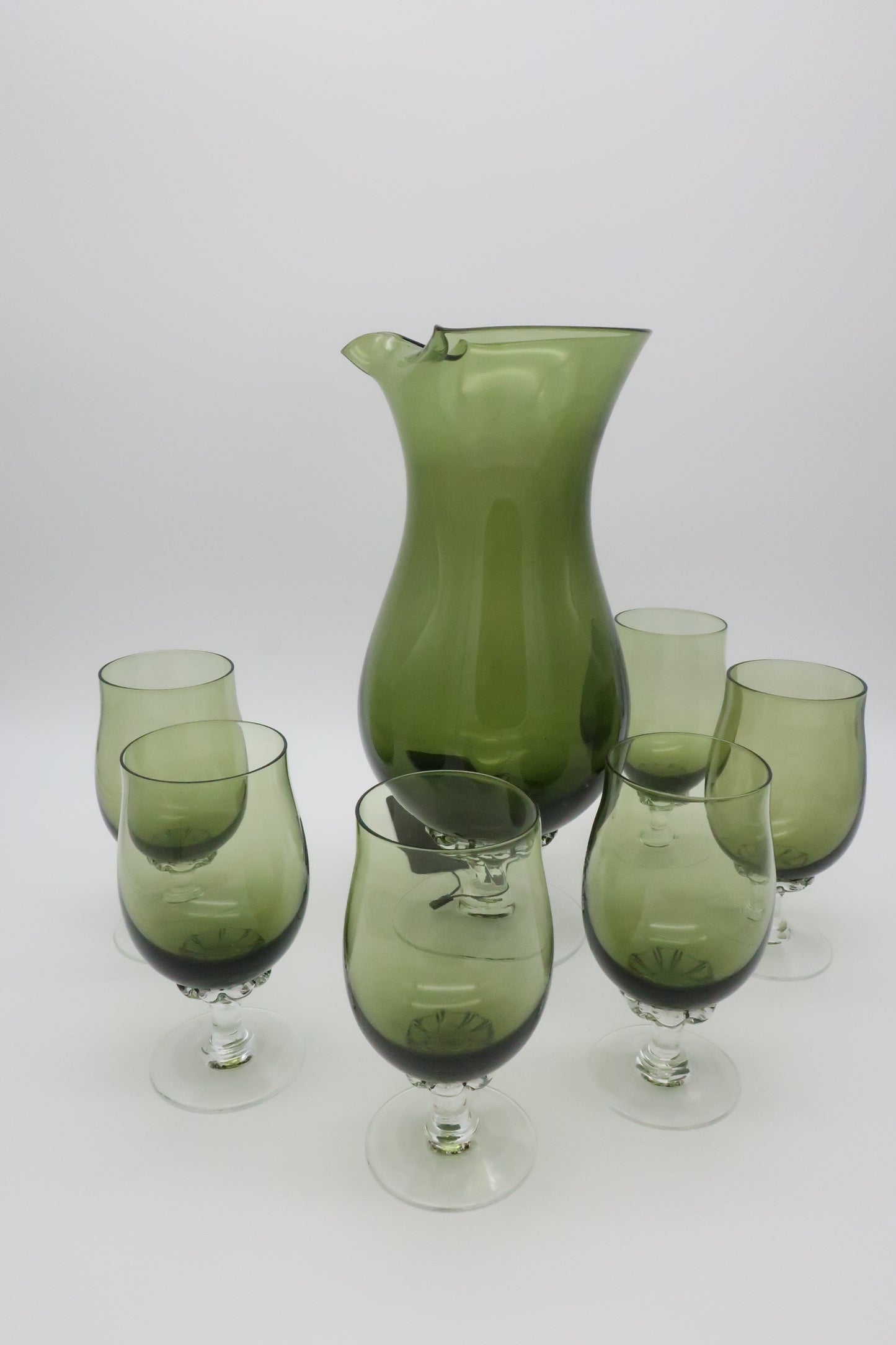 1960s Sasaki Green Martini Set
