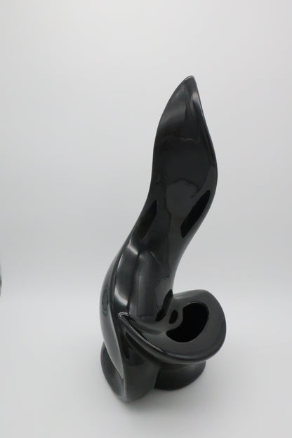 1980's Ceramic Black Planter
