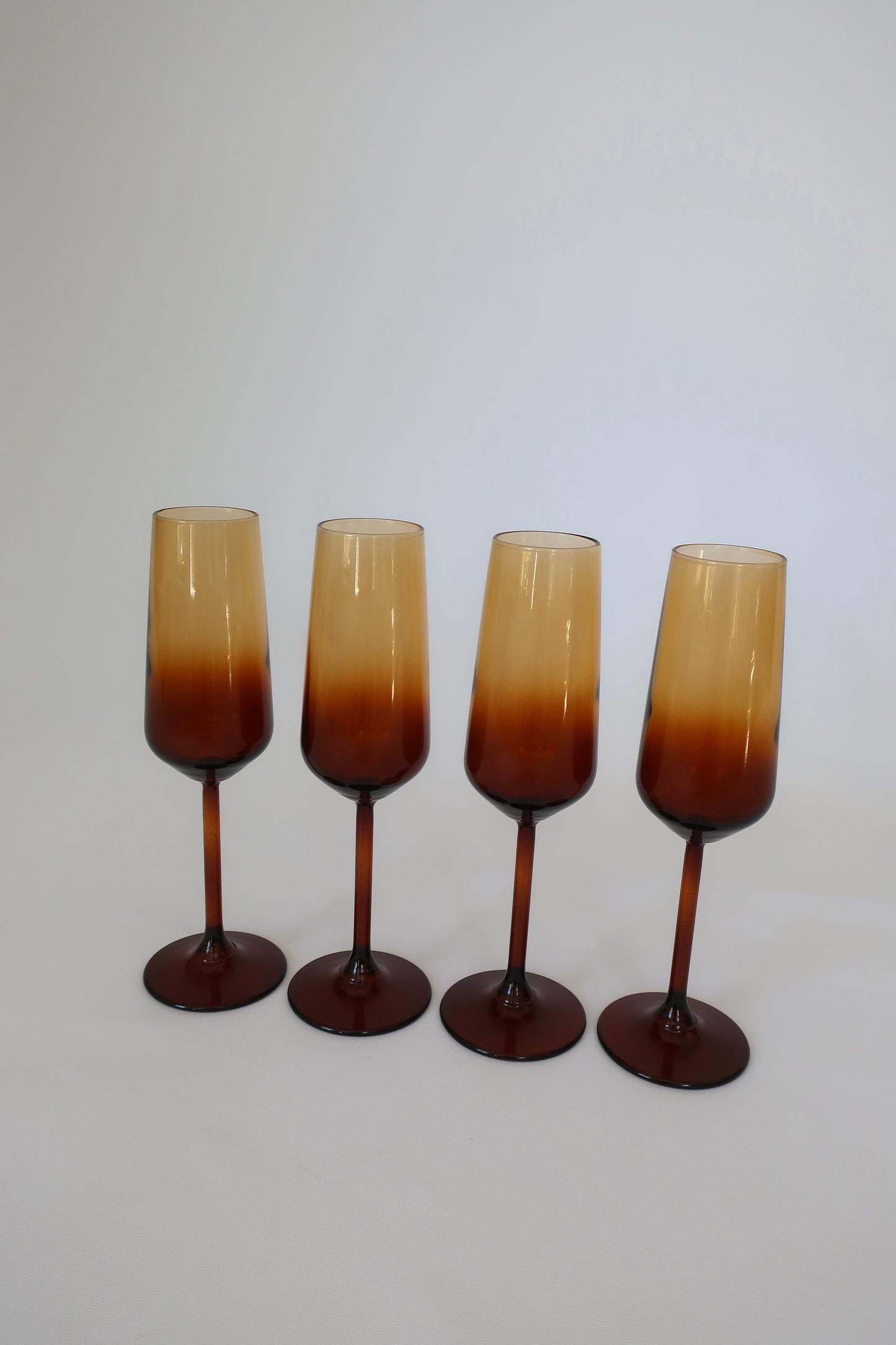 Amber Champagne Flutes