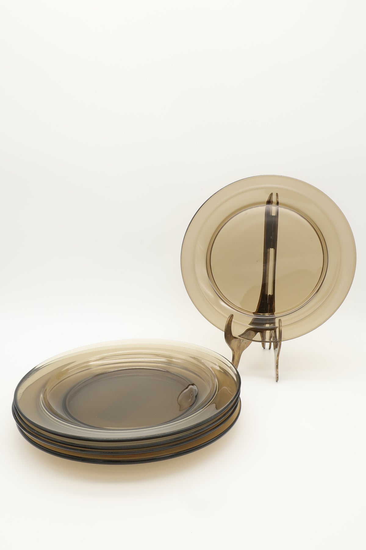 1970s French Arcoroc Dining Plate Set