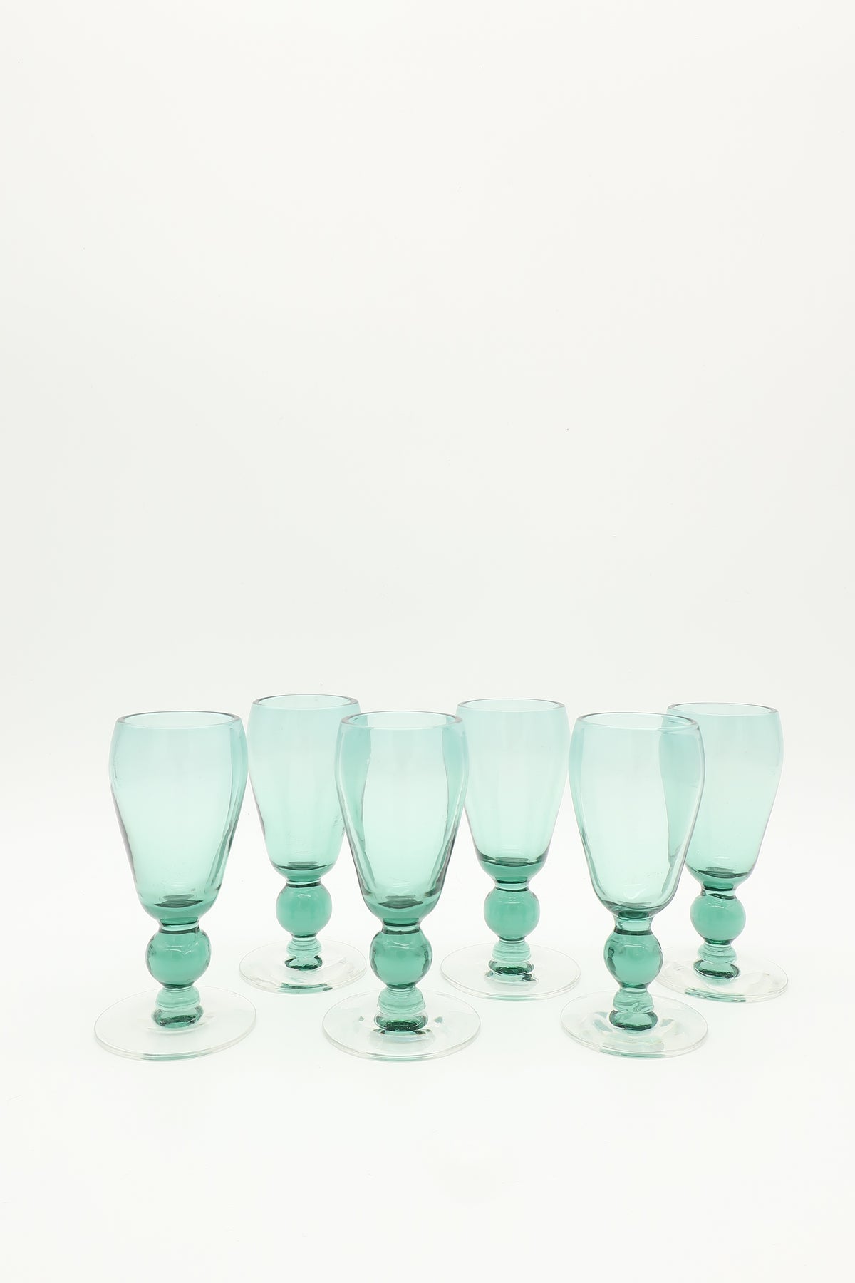 1960s Italian Sea Green Shot Glasses