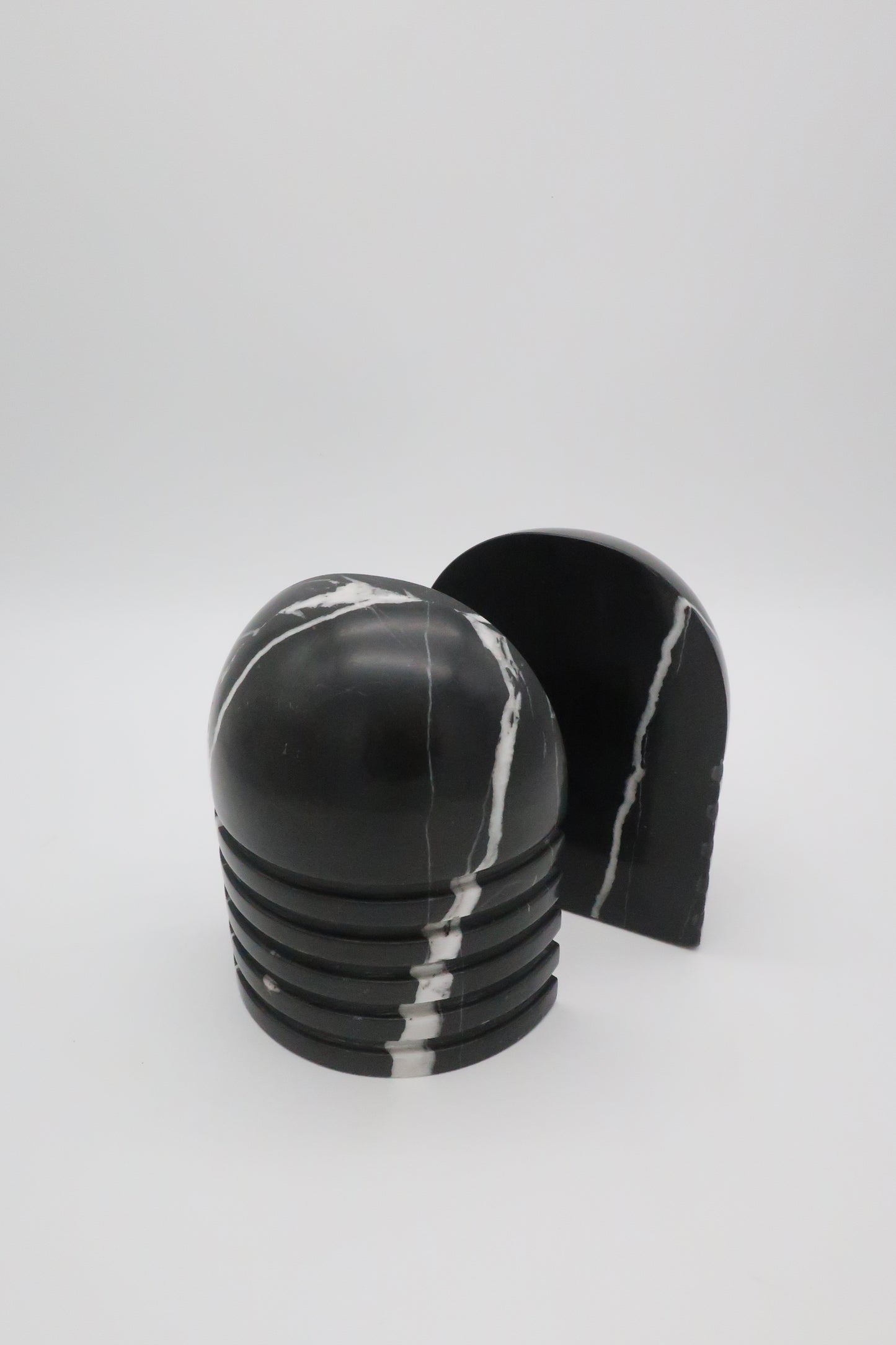 Postmodern Black & White Marble Bookends