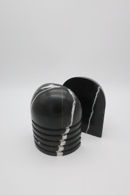 Postmodern Black & White Marble Bookends