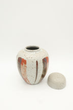 Lidded Japanese Speckled Ceramic Jar
