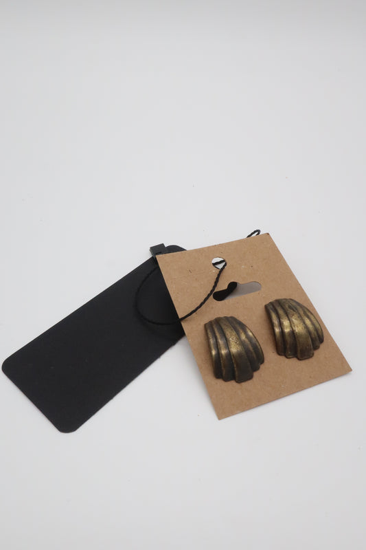 Gold Tone Shell Earrings