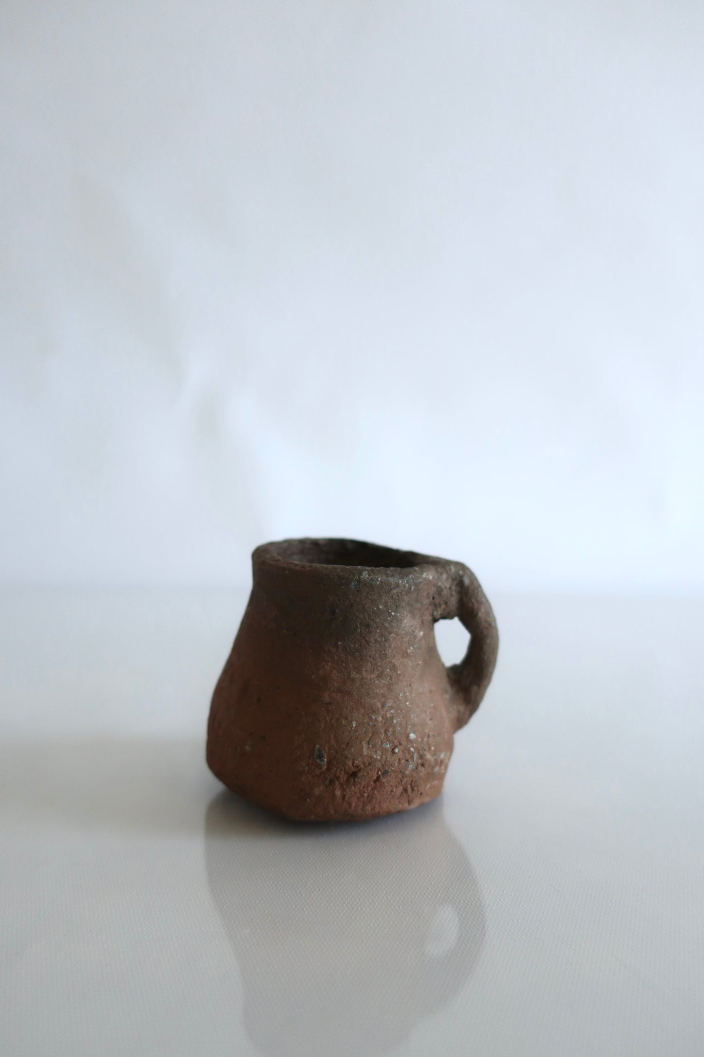 Clay Handled Bud Vase