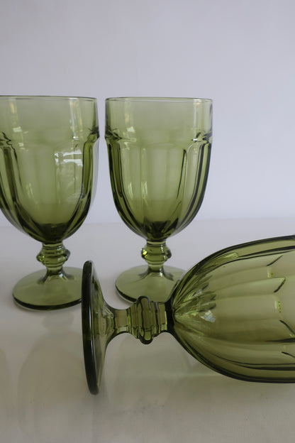 Libbey Gibraltar Green Goblets