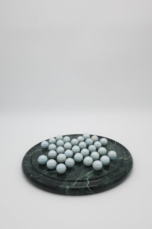Green Marble Solitaire Set