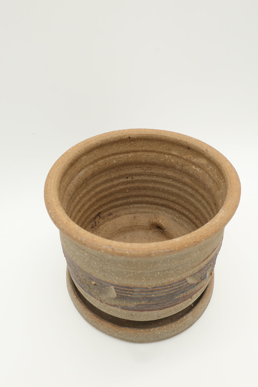 Handcrafted Leaf Patterned Ceramic Planter Pot