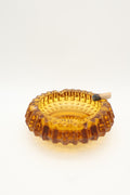 1960s Pressed Amber Glass Ashtray