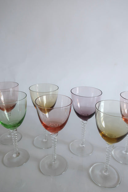 Italian Multi Colored Apertif Glasses