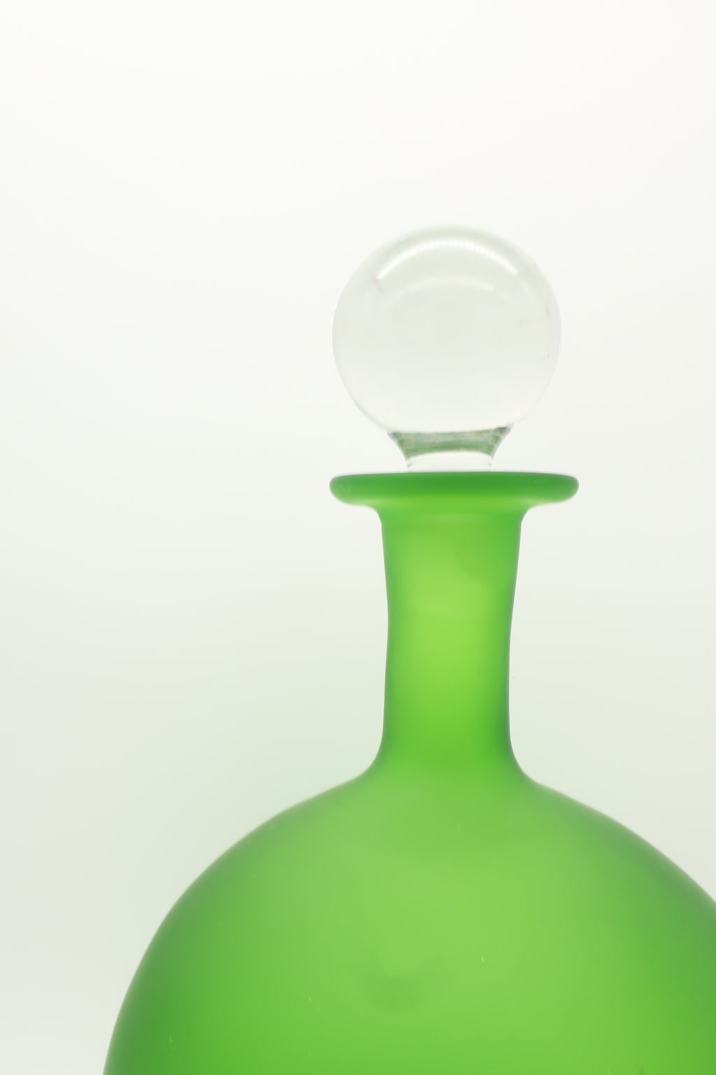 1970s Zodax Green Frosted Decanter