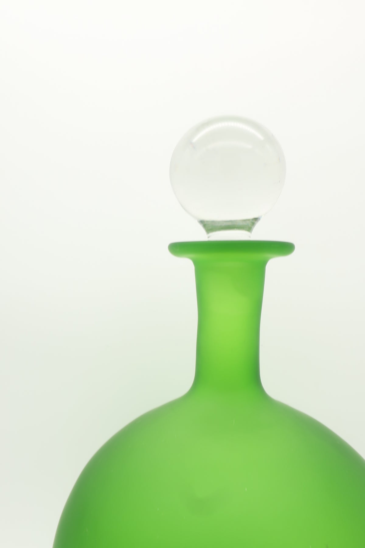 1970s Zodax Green Frosted Decanter