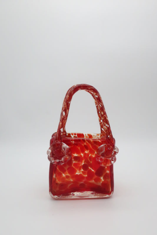 Red & Amber Bag Vase