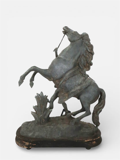 Antique Sculptured Marley Horse After Coustou