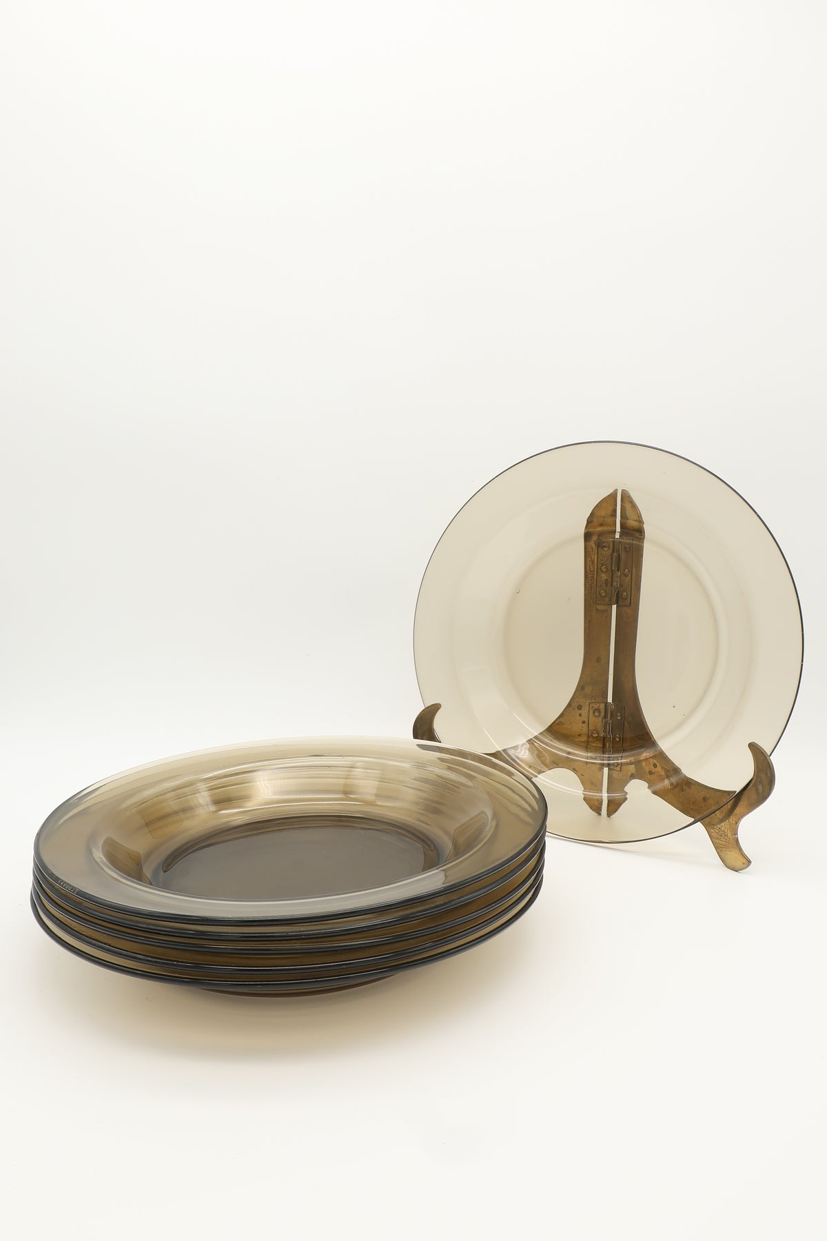 1970s French Arcoroc Dining Plate Set