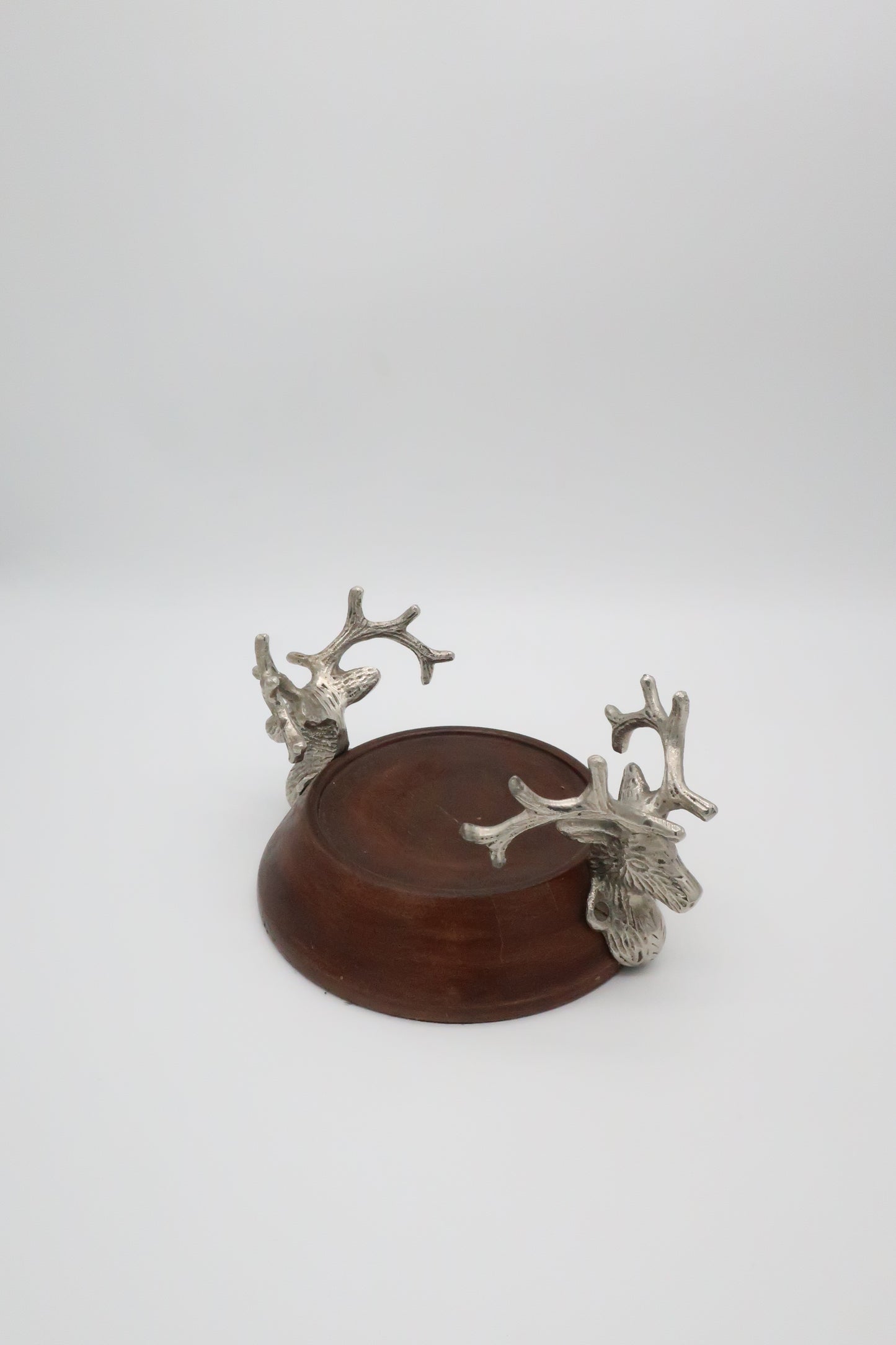 Wood + Metal Reindeer Pillar Candle Holder