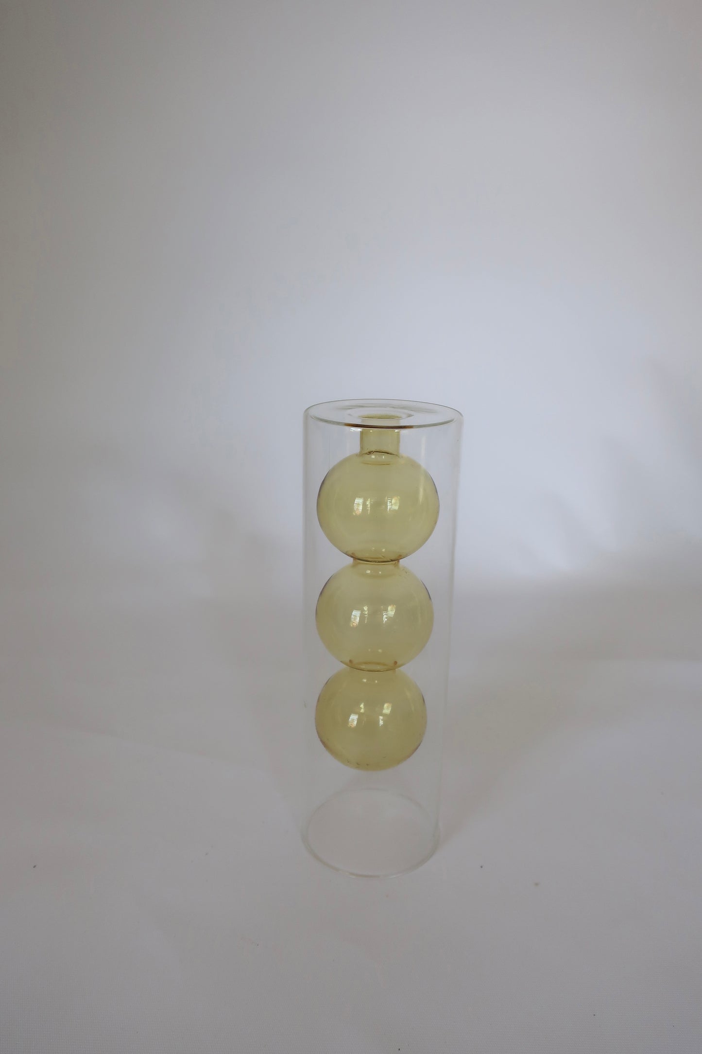 Yellow & Clear Bubble Vase