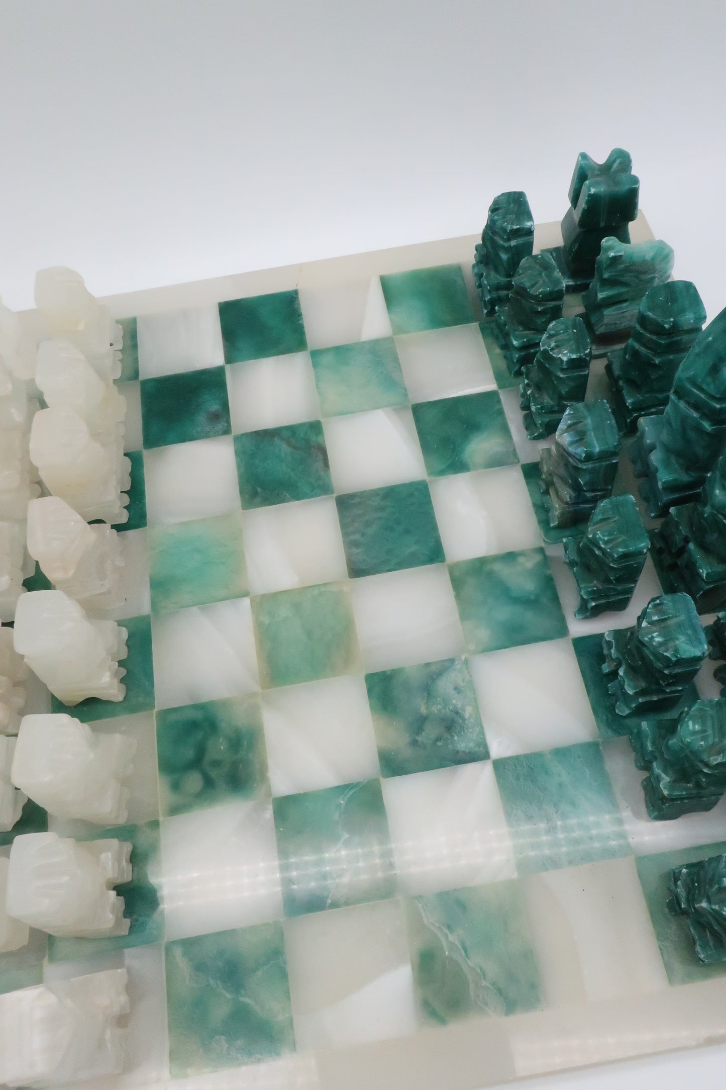 Sea Foam Green Onyx Chess Set