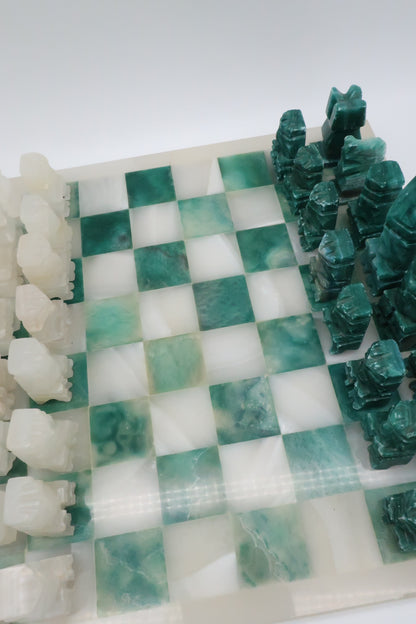 Sea Foam Green Onyx Chess Set