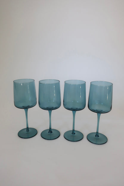 Teal Wine Glasses