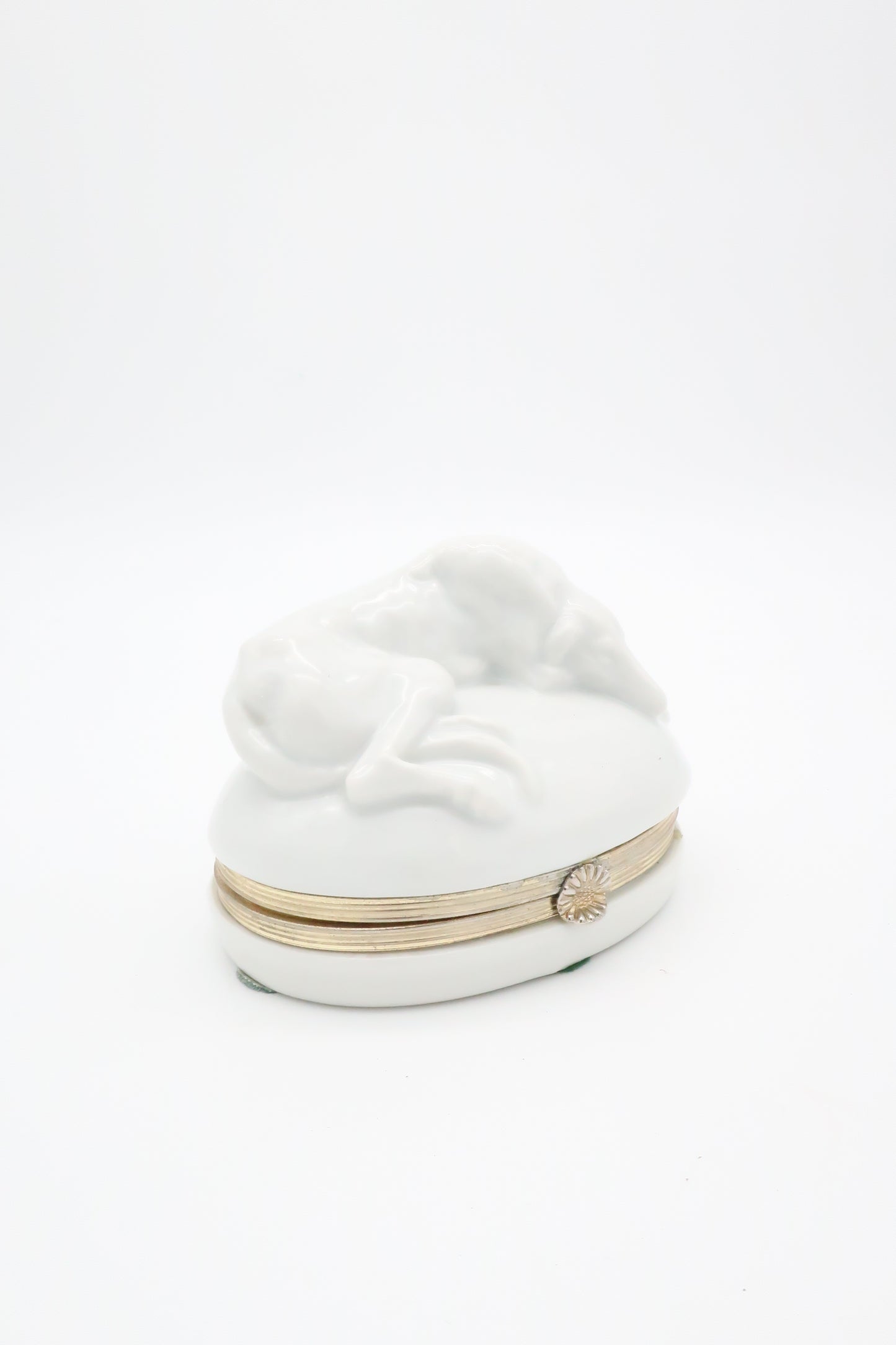 Porcelain Greyhound Trinket Box