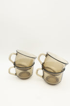 French Arcoroc Smokey Brown Tea Cups
