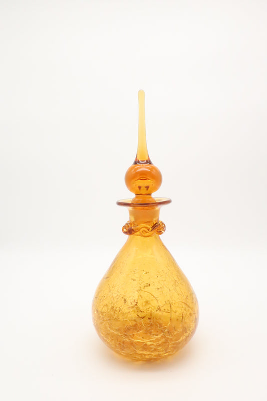 Rainbow Amber Crackle Genie Decanter