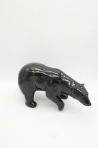 Ceramic Black Polar Bear Sculpture