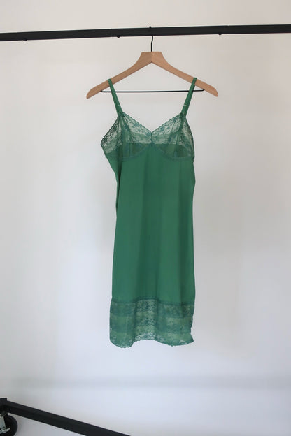 Hand Dyed 50’s Van Roalte Green Slip Dress