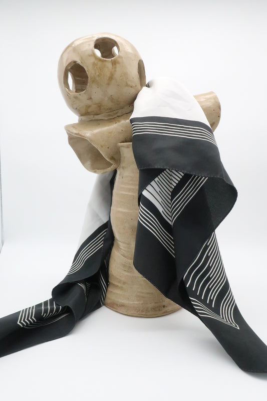 Black & White Patterned Scarf