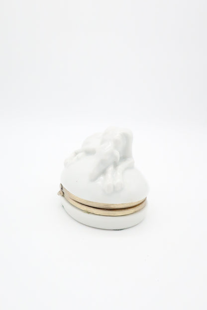 Porcelain Greyhound Trinket Box
