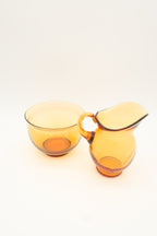 Amber Glass Sugar & Creamer Set