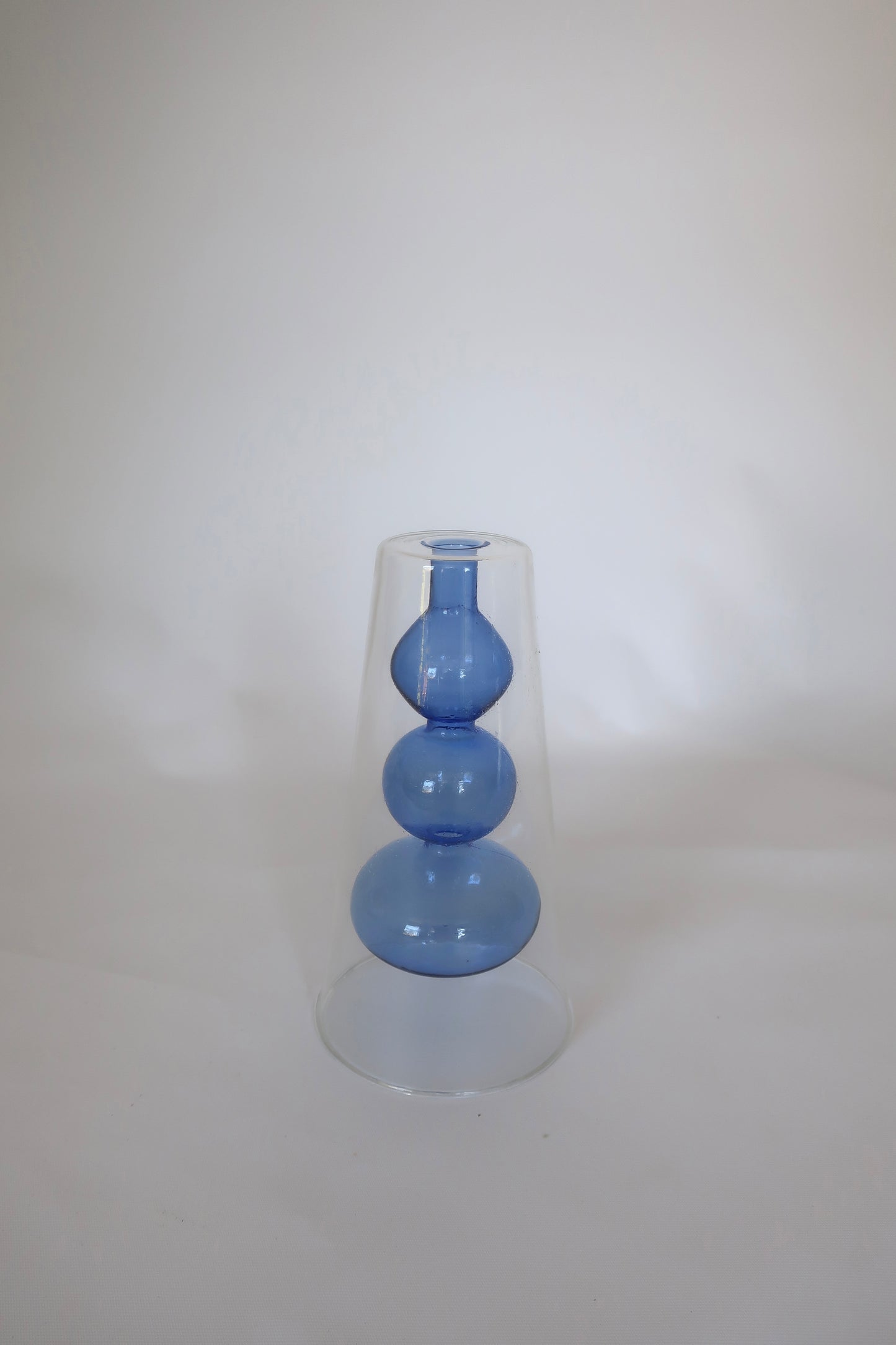 Blue & Clear Bubble Vase