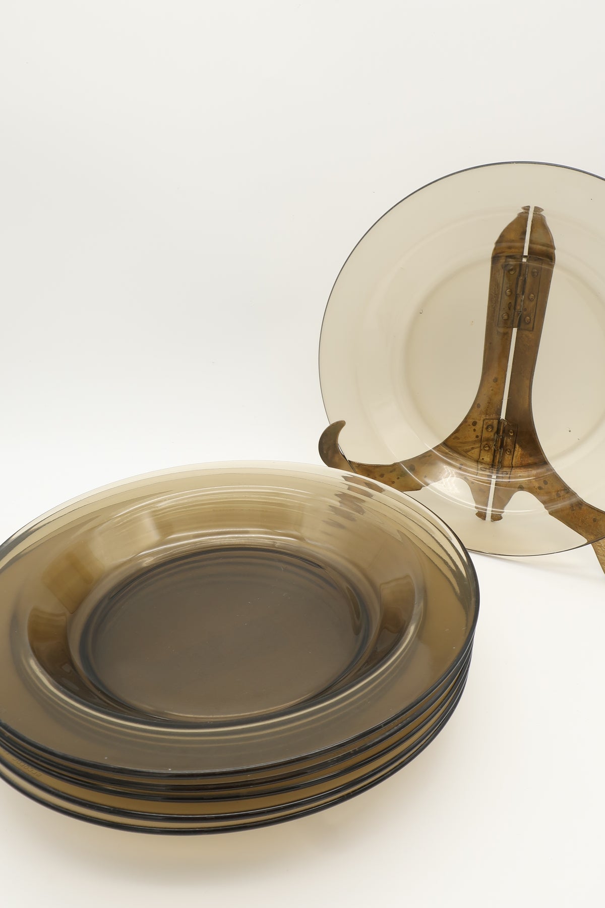 1970s French Arcoroc Dining Plate Set