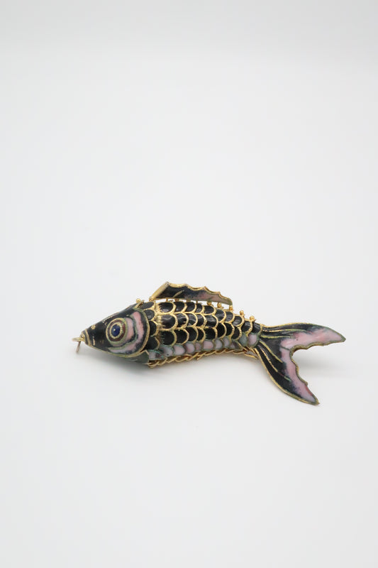 1970's Cloisonne Koi Fish Pendant