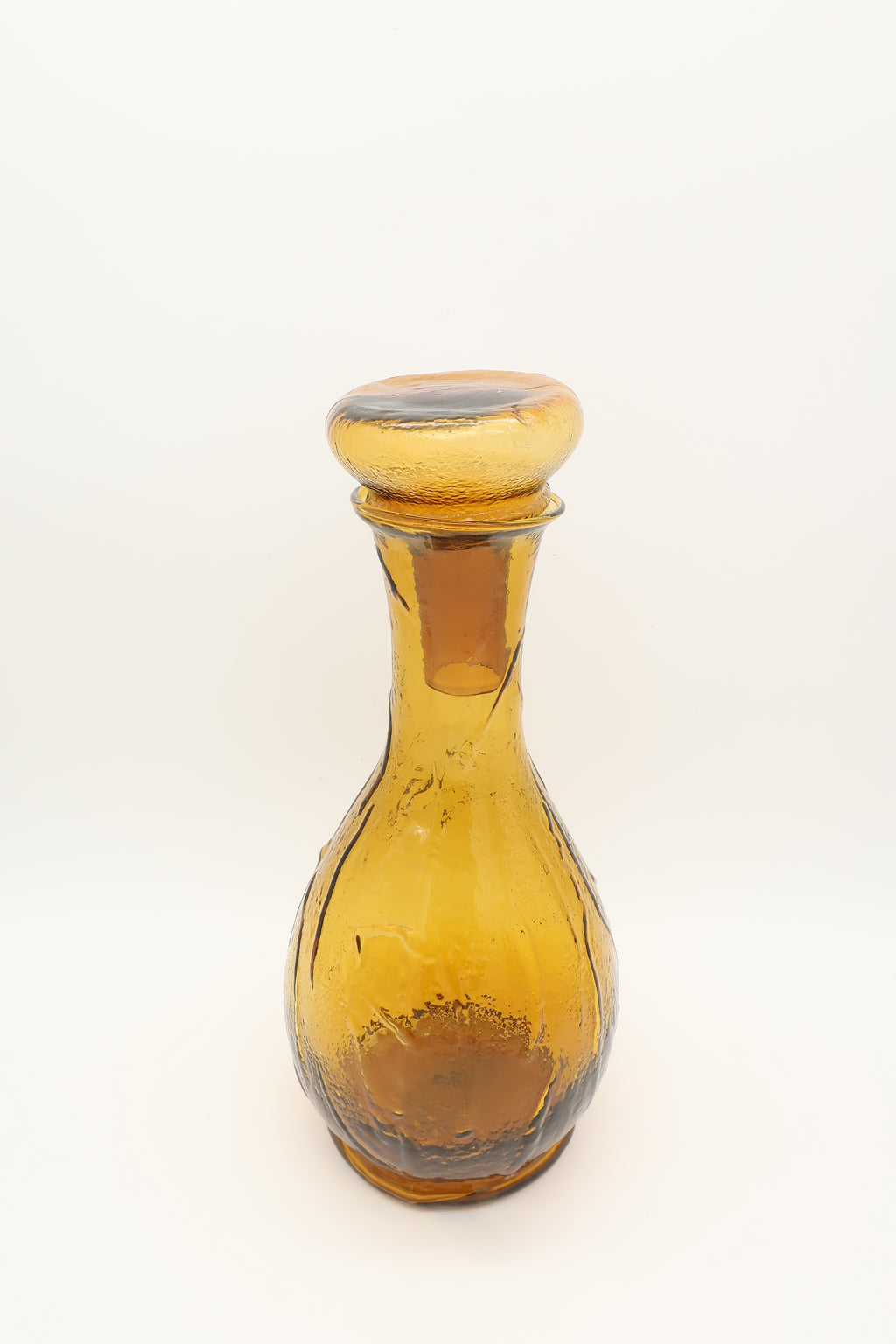 1970s Empoli Italian Amber Decanter