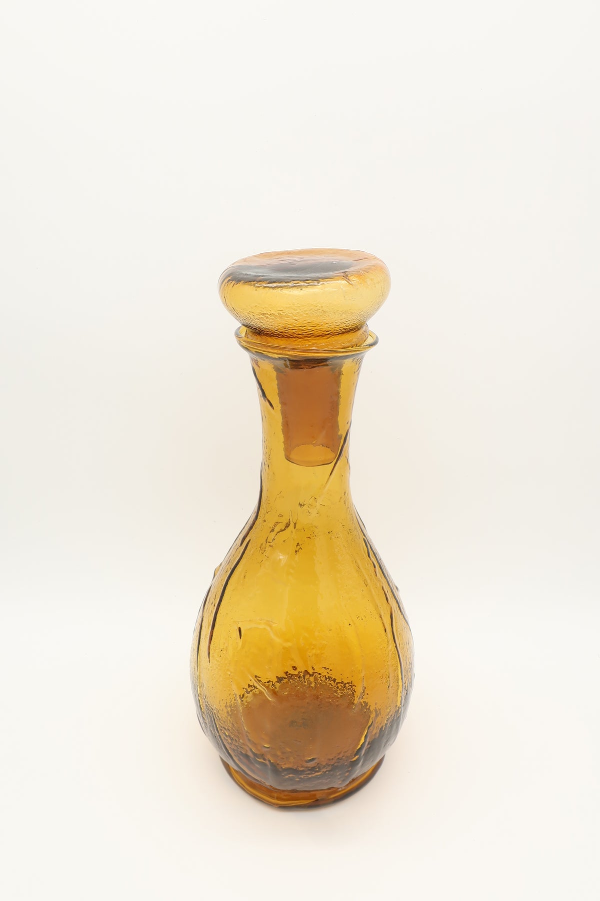 1970s Empoli Italian Amber Decanter