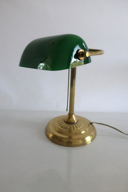 Green & Brass Bankers Lamp