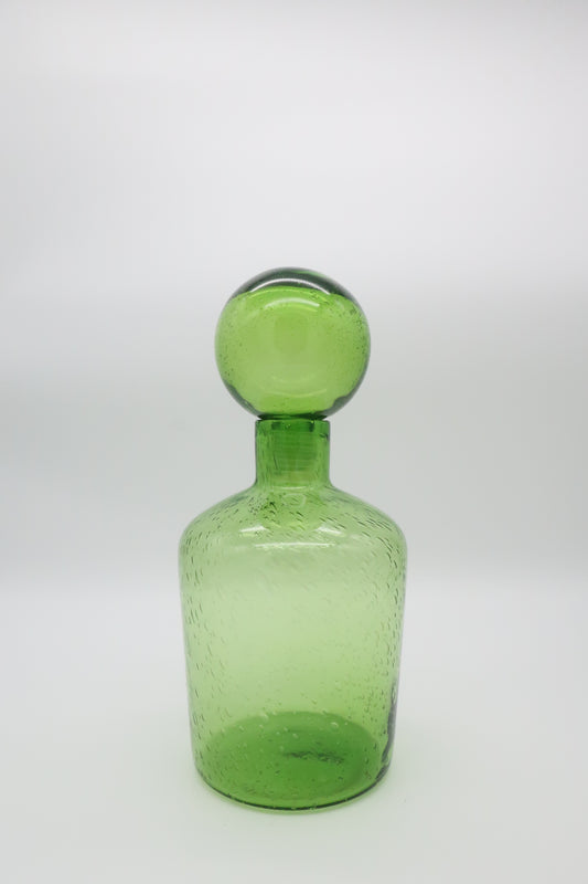 Green Glass Bubble Decanter